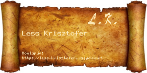 Less Krisztofer névjegykártya