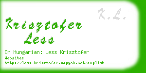 krisztofer less business card